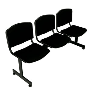 SILLA TANDEM TAPIZADA GENOVA NEGRO (N379 N)